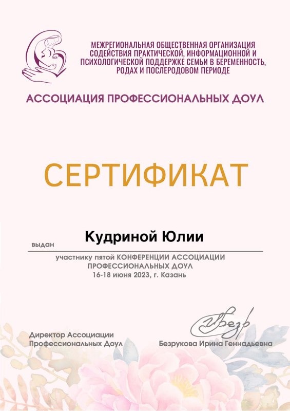 Сертификат конференции 2023